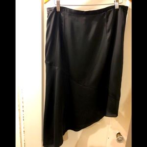 Silky satiny black skirt